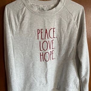 Rae Dunn Peace Love Hope Sweatshirt Size Medium Super Soft